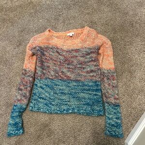 dELiA*s Orange and Blue Knit Women's Sweater